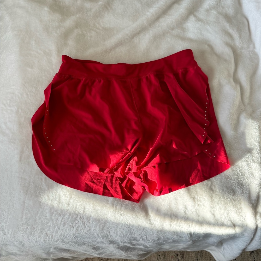 Red Lululemon shorts